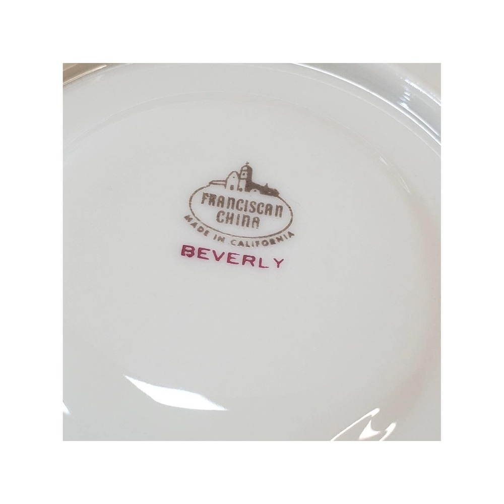 Vtg Franciscan Beverly Demitasse Cup and Saucer Gold Trim Made in California MCM - Picture 6 of 10